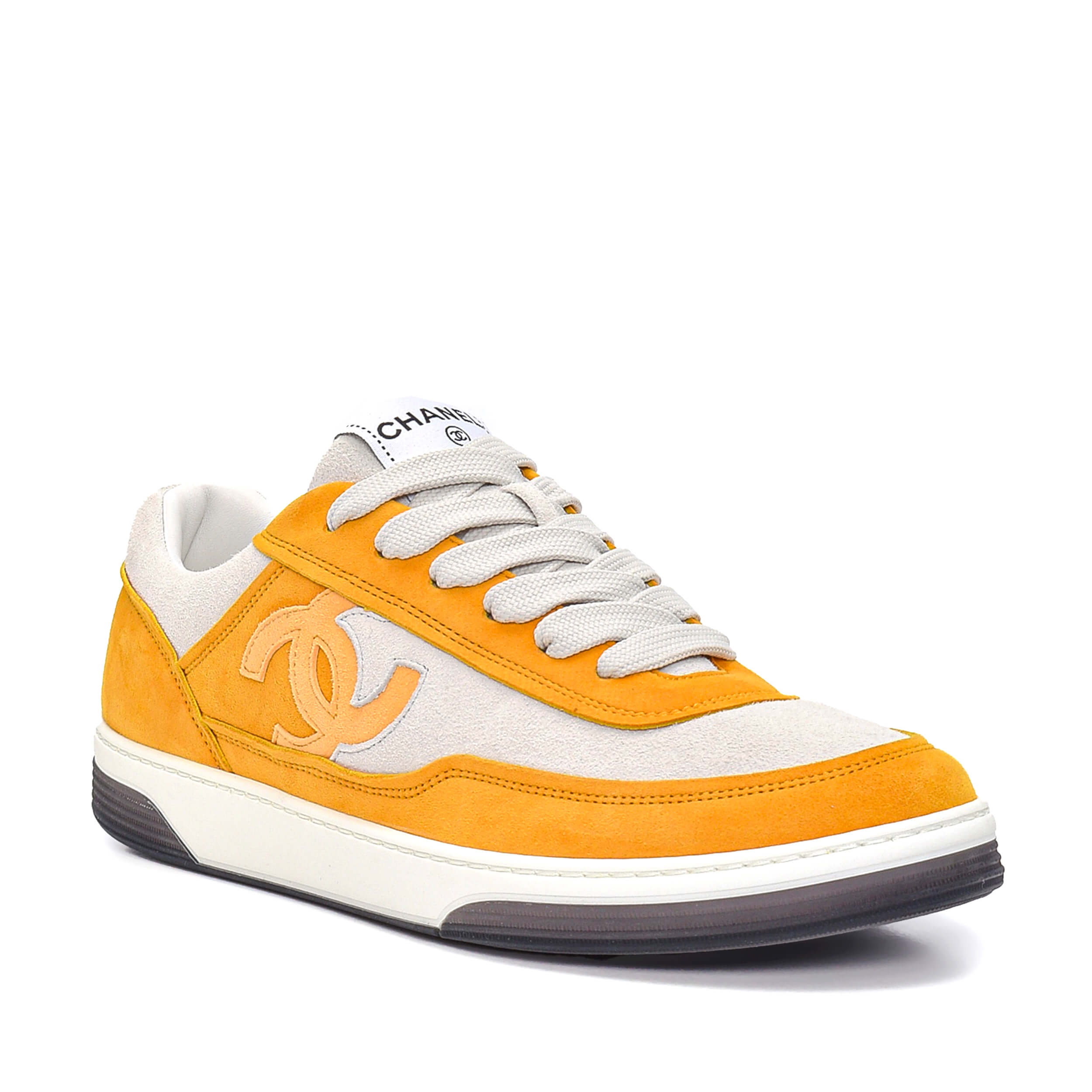 Chanel - Yellow &White CC Logo Sneakers